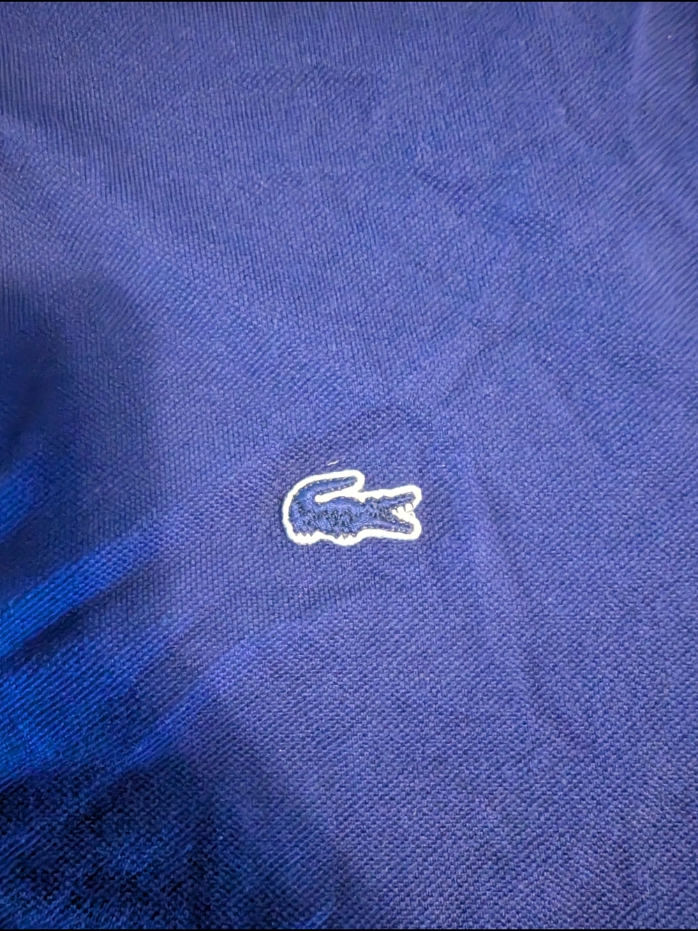 Lacoste Polo Shirt in Deep Blue with White Crocodile